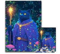 1000 Piece Puzzle Black Cat WizardPuzzles for Adults Ideal for Lover Perfect Christmas New Year Valentines Gift 1000 PCS(75x50cm)