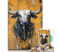 1000 Piece Puzzle Black Gold Bull Jigsaws 1000 Pieces for Teenagers,is Ideal As A Gift for The Whole Family Suitable for And 14 26x38cm