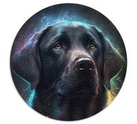1000 Piece Puzzle Black Labrador Retriever 1000 Pieces Round Puzzles for Adults for Home Decor, Brain Training (67.5x67.5cm)