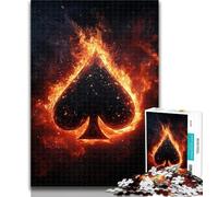 1000 Piece Puzzle Black Love Flame Jigsaws 1000 Pieces for Teenagers,is Ideal As A Gift for The Whole Family Suitable for And 14 26x38cm