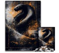 1000 Piece Puzzle Black Snake J枚rmungandr Norse Mythology Jigsaw Puzzles for Adults Ideal for Teenagers Collectors Travel Gift Family Activity 1000 PCS(38x26cm)