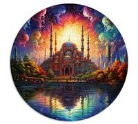 1000 Piece Puzzle,Blue Mosque in Constantinople Turkiye,Creative Round Jigsaw Puzzles,for Adults and Kids Age 12 Years Up Puzzle,Cardboard puzzles,Family Entertainment Toys size，67.5x67.5