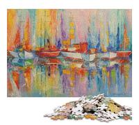 1000 Piece Puzzle Boats Rectangular Jigsaw Puzzles Woodenboard Puzzles Difficult And Challenge 1000pcs (75x50cm)