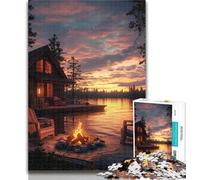 1000 Piece Puzzle Bonfire by The River Jigsaw Puzzles for Adults 1000 Piece,Train Your Brain And Hands Gifts for Friends And Family 26x38cm