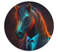 1000 Piece Puzzle Boss Horse Round Jigsaws 1000 Pieces for Adults Intricate Design for Teenagers, DIY Decor, And Brain-Boosting Fun 67.5x67.5cm