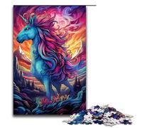 1000 Piece Puzzle Brilliant Unicorn Jigsaw for Adults Wooden Jigsaw Challenging Game 1000 PCS(75x50cm)