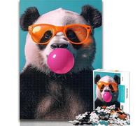 1000 Piece Puzzle Bubble Gum Panda Jigsaw Puzzles for Adults 1000 Piece,Train Your Brain And Hands Gifts for Friends And Family 26x38cm