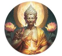 1000 Piece Puzzle Buddha Statues 1000 Piece Round Jigsaw Puzzle Perfect for Family Fun, Party Games, Birthday Party Favors 1000pcs (67.5x67.5cm)