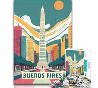 1000 Piece Puzzle Buenos Aires 1000 Piece Jigsaw Puzzle for Adults And Teenagers,for Educational Game Challenge Toy Artists Collection, Fine Art 26x38cm
