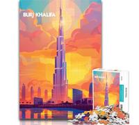 1000 Piece Puzzle Burj Khalifa Glow 1000 Piece Jigsaw Puzzles for Adults Gifts,learning Educational Toys Unique Home Decor And Gifts 26x38cm