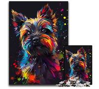 1000 Piece Puzzle Cairn Terrier Dog Art Difficult Puzzles for Adults Perfect for Birthday, Christmas 26X38CM/10.23x14.96inch