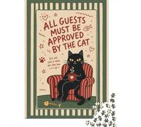1000 Piece Puzzle, Cat Approved Rules Funny Animal Poster, 70x50cm/1000pcs