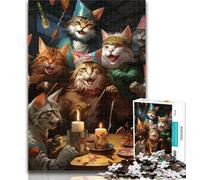 1000 Piece Puzzle Cats Party 1000 Piece Jigsaw Puzzle for Adults Teens,Train Your Brain And Hands Gifts for Friends And Family 50x75cm