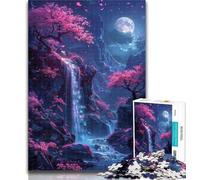 1000 Piece Puzzle Cherry Blossom Waterfall 1000 Piece Jigsaw Puzzles for Adults Gifts,Educational Game Challenge Toy for Women And Men 50x75cm