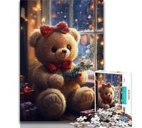 1000 Piece Puzzle Christmas Teddy Bear 1000 Piece Jigsaw Puzzle for Adults Teens,Train Your Brain And Hands Gifts for Friends And Family (50x75cm)