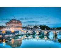 1000 piece puzzle city architecture night of Castel Sant'Angelo and the Tiber Bridge 50x70CM