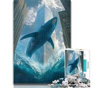 1000 Piece Puzzle City Shark 1000 Piece Jigsaw Puzzles for Adults Gifts,Educational Game Challenge Toy for Women And Men 50x75cm