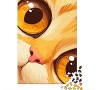 1000 Piece Puzzle, Close-up Orange Cat Face Illustration, 38x26cm/1000pcs