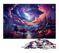 1000 Piece Puzzle Cloud Psychedelic Village Jigsaw for Adults Wood Jigsaw Great Gifts for Christmas 1000 PCS(75x50cm)