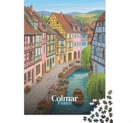 1000 Piece Puzzle, Colmar, France︰ Colorful Canal Town, 38x26cm/1000pcs