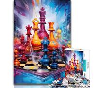 1000 Piece Puzzle Color Chess Jigsaws Puzzles 1000 Pieces for Adults Gifts,Decompressing Intellectual Educational Toy Great Gifts And Toys 26x38cm