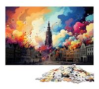 1000 Piece Puzzle Color Illustration of Antwerp Jigsaw for Adults Paper Jigsaw Great Gifts for Christmas 1000 PCS(38x26cm)