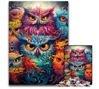 1000 Piece Puzzle Color Owl Wooden Jigsaw Puzzles for Adults Challenging DIY Brain Teaser, Perfect Family Game Or Decorative Gift 50x75CM/19.68x29.52inch