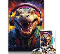 1000 Piece Puzzle Colorful Art Crocodile Adult Puzzles 1000 Pieces,for Age 14+ Impossible Game Best Gift for Adults And Teenagers 75x50cm