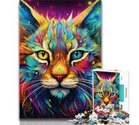 1000 Piece Puzzle Colorful Art Lynx Jigsaw Puzzles for Adults 1000 Pieces,Train Your Brain And Hands Birthday Present, Gifts 75x50cm