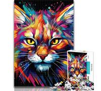 1000 Piece Puzzle Colorful Art Lynx Jigsaws Puzzles 1000 Pieces for Adults Gifts,Decompressing Intellectual Educational Toy Great Gifts And Toys 26x38cm