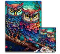 1000 Piece Puzzle Colorful Art Owl cardboard Jigsaw Puzzles for Adults Challenging DIY Brain Teaser, Perfect Family Game Or Decorative Gift 26X38CM/10.23x14.96inch