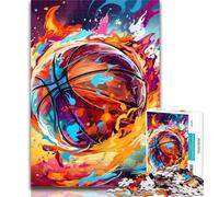 1000 Piece Puzzle Colorful Basketball Jigsaw Puzzles for Adults 1000 Pieces,Train Your Brain And Hands Birthday Present, Gifts 26x38cm