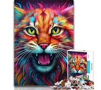 1000 Piece Puzzle Colorful Lynx Adult Puzzles 1000 Pieces,for Age 14+ Impossible Game Best Gift for Adults And Teenagers 26x38cm