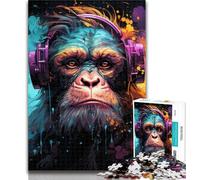 1000 Piece Puzzle Colorful Monkey Puzzles for Adults Teens 1000 Pieces,Toys Educational Games Stress Relieving Enhance Love between Couples 26x38cm