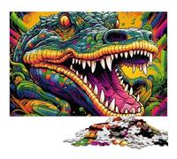 1000 Piece Puzzle Colorful Nile Crocodiles cardboard Jigsaw Puzzles for Adults Challenging DIY Brain Teaser, Perfect Family Game Or Decorative Gift 26X38CM/10.23x14.96inch