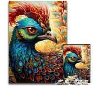1000 Piece Puzzle Colorful Peacock Wooden Jigsaw Puzzles for Adults Challenging DIY Brain Teaser, Perfect Family Game Or Decorative Gift 50x75CM/19.68x29.52inch