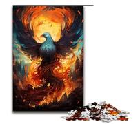 1000 Piece Puzzle Colorful Psychedelic Flame Phoenix Jigsaw for Adults Wooden Jigsaw Challenging Game 1000 PCS(75x50cm)