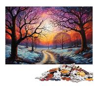 1000 Piece Puzzle Colorful Psychedelic Path in The Snow Jigsaw for Adults Paper Jigsaw Great Gifts for Christmas 1000 PCS(38x26cm)