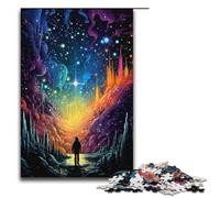 1000 Piece Puzzle Colorful Psychedelic Walking Among The Stars Jigsaw for Adults Wooden Jigsaw Challenging Game 1000 PCS(38x26cm)