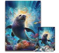 1000 Piece Puzzle Colorful Seal Difficult Puzzles for Adults for Teenagers, Family Game Night, Brain-Challenging Gift Idea 50x75CM/19.68x29.52inch