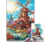 1000 Piece Puzzle Colorful Windmills 1000 Pieces Jigsaw Puzzles for Adults And Teens,Family Entertainment Toys Is Ideal As A Gift for The Whole Family 26x38cm