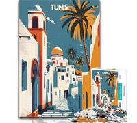 1000 Piece Puzzle Colors of Tunis 1000 Piece Jigsaw Puzzles for Adults Gifts,learning Educational Toys Unique Home Decor And Gifts 26x38cm