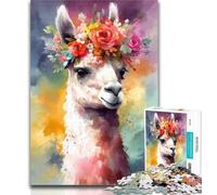 1000 Piece Puzzle Colourful Baby Alpaca 1000 Piece Jigsaw Puzzles for Teenagers Gifts,Birthday Present, Gifts, Wall Art for And Age 14 Years Up 26x38cm