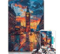 1000 Piece Puzzle Colourful Big Ben Jigsaw Puzzles for Adults 1000 Piece,Educational Game for Birthday, Chrismas for And 14 Years Old 26x38cm