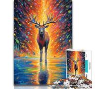 1000 Piece Puzzle Colourful Deer 1000 Piece Jigsaw Puzzles for Adults & Teens,Challenging Game for The Whole for Women, Gifts for Men 50x75cm