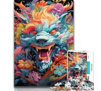 1000 Piece Puzzle Colourful Graffiti Flying Dragon 1000 Piece Jigsaw Puzzles for Adults & Teens,Challenging Game for The Whole for Women, Gifts for Men 50x75cm