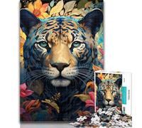 1000 Piece Puzzle Colourful Leopard Art Jigsaw Puzzle 1000 Pieces for Teenagers,Educational Game Challenge Toy for Women And Men 50x75cm