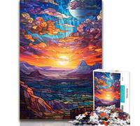 1000 Piece Puzzle Colourful Summer Evening Sunset Jigsaw Puzzles for Teenagers 1000 Piece,Educational Toys Is Ideal As A Gift for The Whole Family 26x38cm