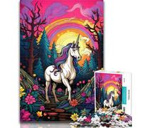 1000 Piece Puzzle Colourful Unicorns 1000 Piece Jigsaw Puzzles for Adults & Teens,Classic Educational Games Beautiful Decoration 26x38cm