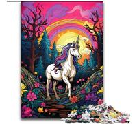 1000 Piece Puzzle Colourful Unicorns Puzzles for Adults Ideal for Lover, Perfect Christmas, New Year, Valentine's Gift size 50x75cm